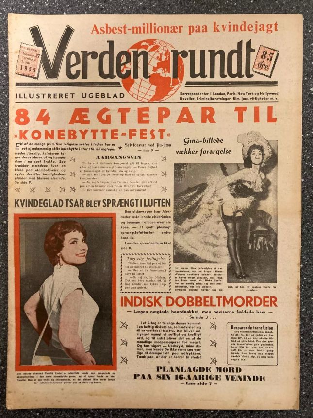 VERDEN RUNDT DENMARK magazine side cover Issue 27 7 July 1955