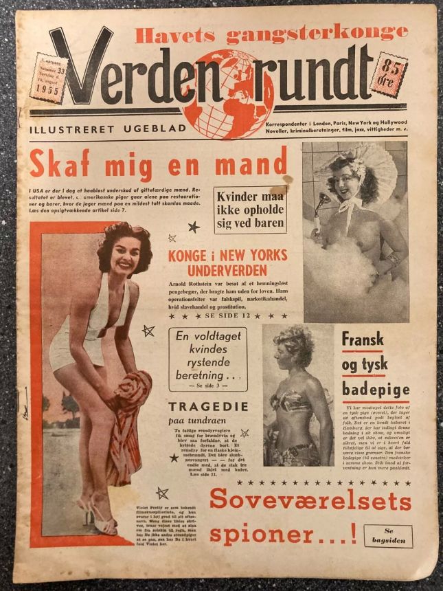 VERDEN RUNDT DENMARK magazine side cover Issue 33 18 August 1955