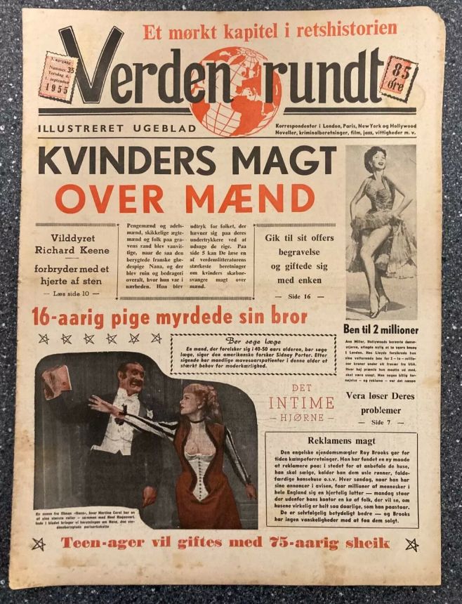 VERDEN RUNDT DENMARK magazine side cover Issue 35 1 September 1955