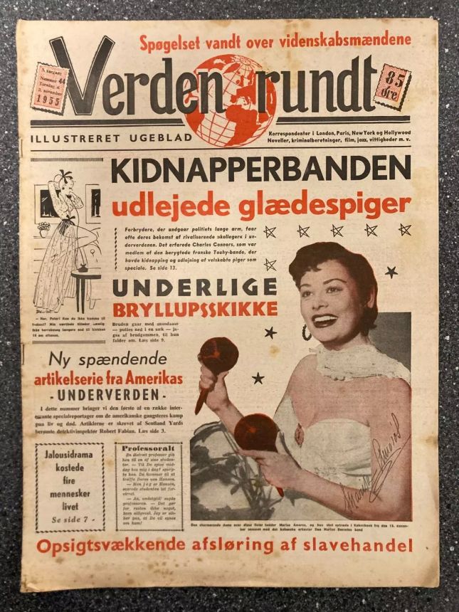 VERDEN RUNDT DENMARK magazine side cover Issue 44 3 November 1955