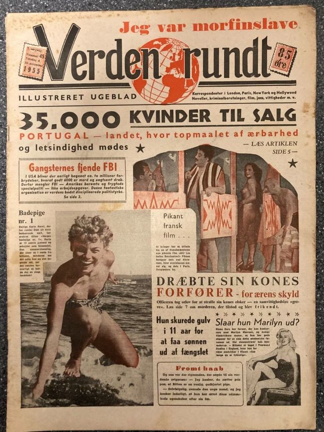 VERDEN RUNDT DENMARK magazine side cover Issue 45 10 November 1955