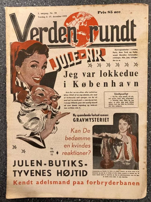 VERDEN RUNDT DENMARK magazine side cover Issue 50 15 December 1955