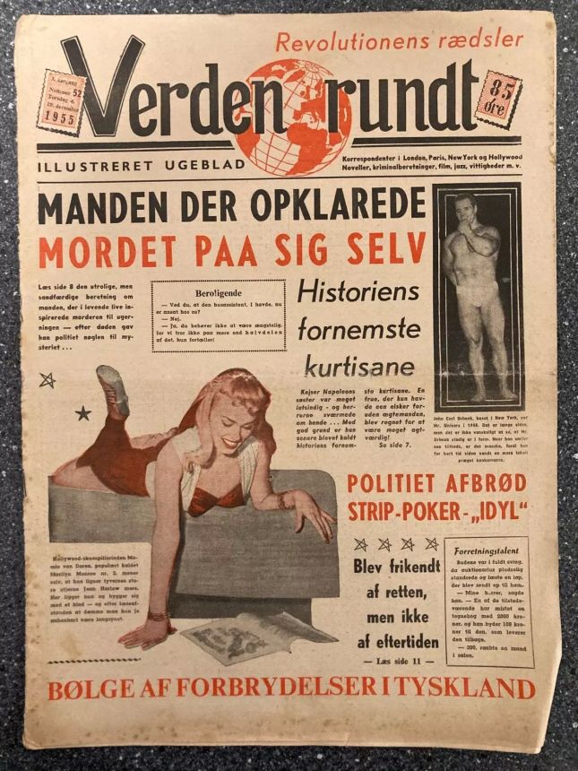 VERDEN RUNDT DENMARK magazine side cover Issue 52 29 December 1955