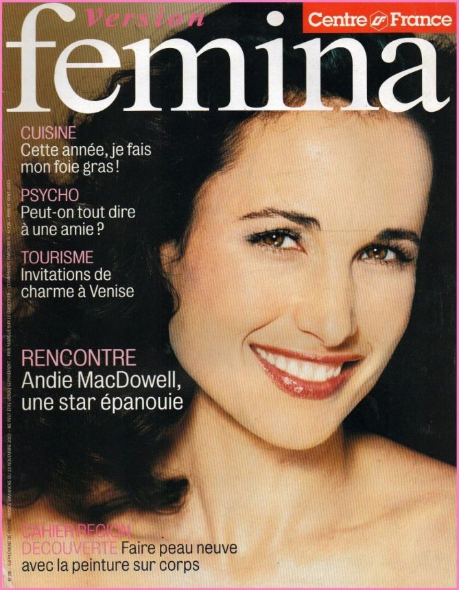 VERSION FEMINA magazine side cover Issue 86 23 November 2003