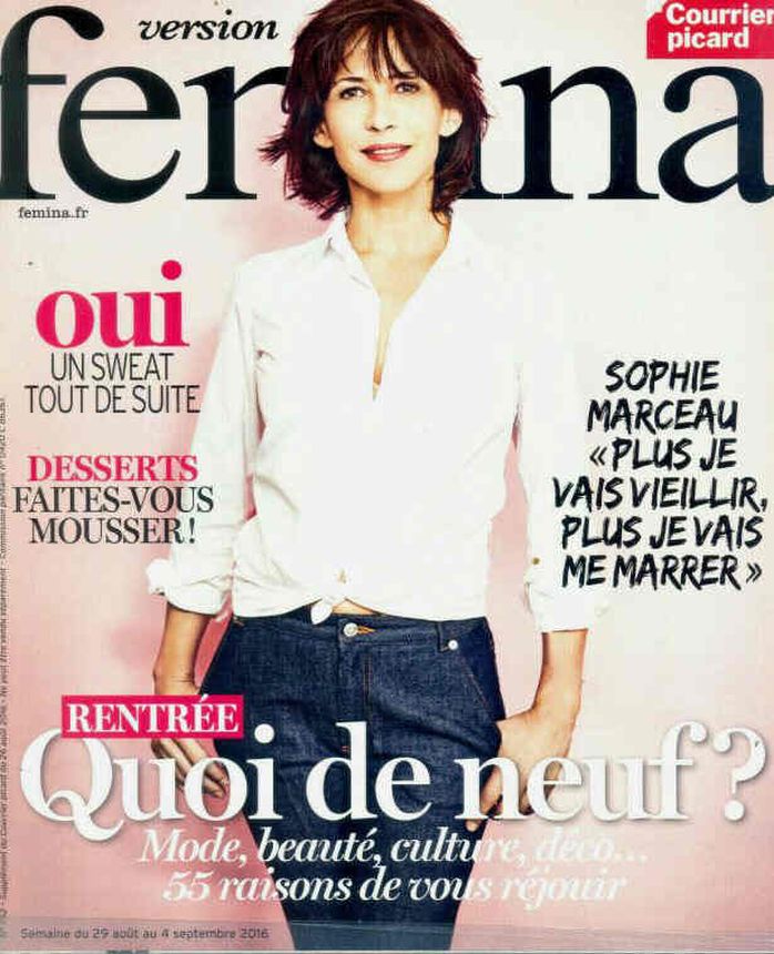 VERSION FEMINA magazine side cover Issue 752 29 August 2016