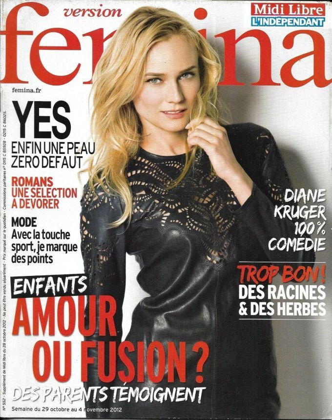 VERSION FEMINA magazine side cover Issue 552 29 October 2012