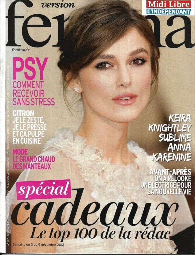VERSION FEMINA magazine side cover Issue 557 3 December 2012