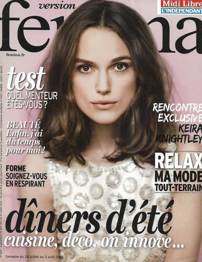 VERSION FEMINA magazine side cover Issue 643 28 July 2014