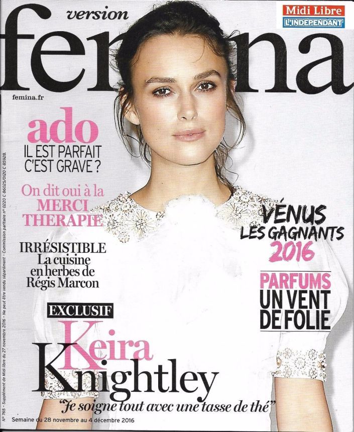 VERSION FEMINA magazine side cover Issue 765 28 November 2016