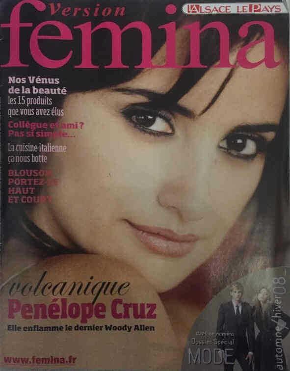 VERSION FEMINA magazine side cover Issue 339   2008
