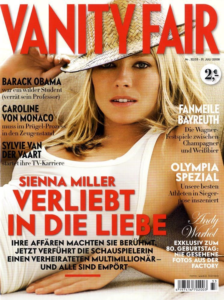 VANITY FAIR GERMANY magazine side cover 31 July 2008