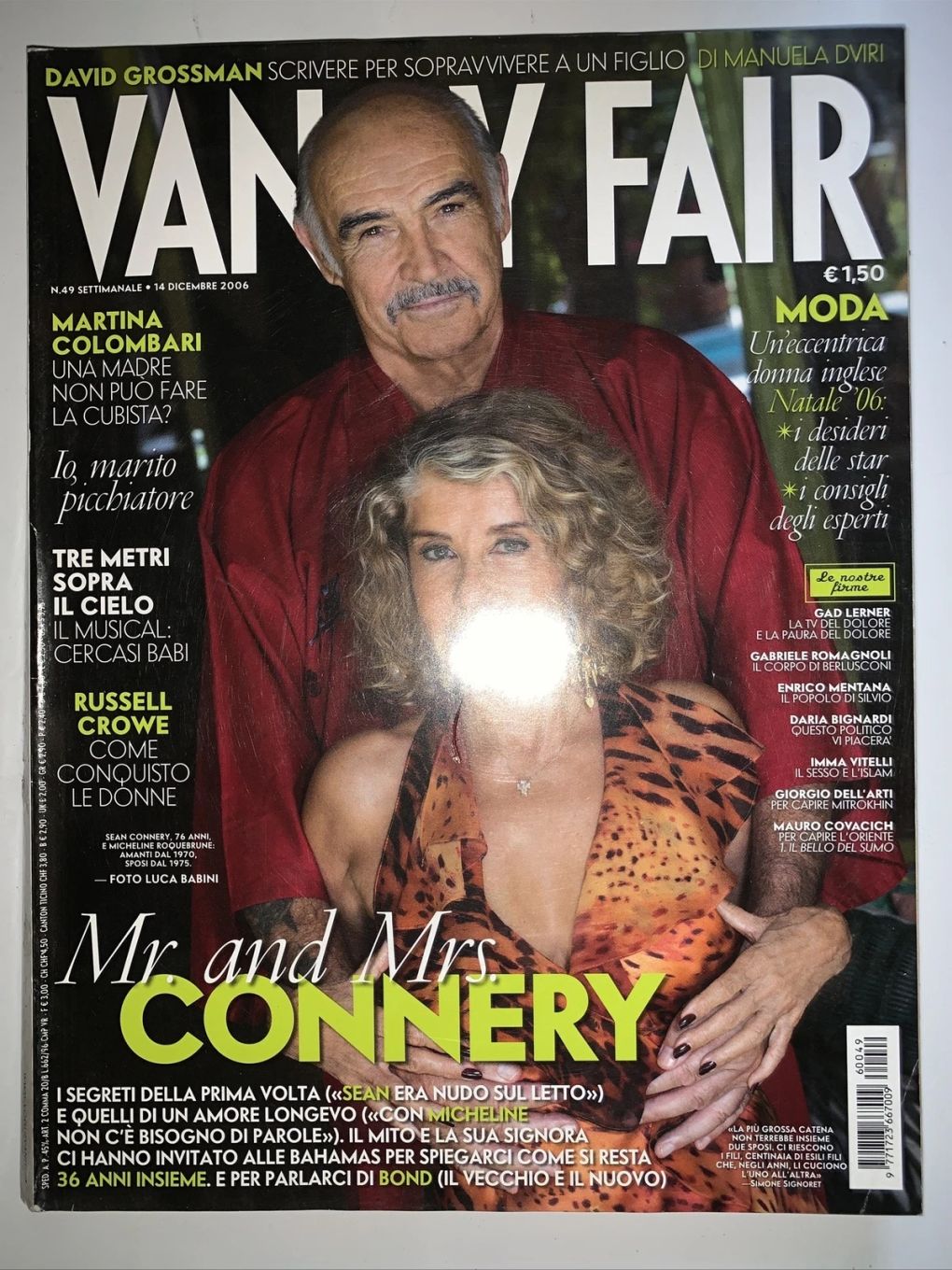 VANITY FAIR (Italy) magazine side cover Issue 49 14 December 2006