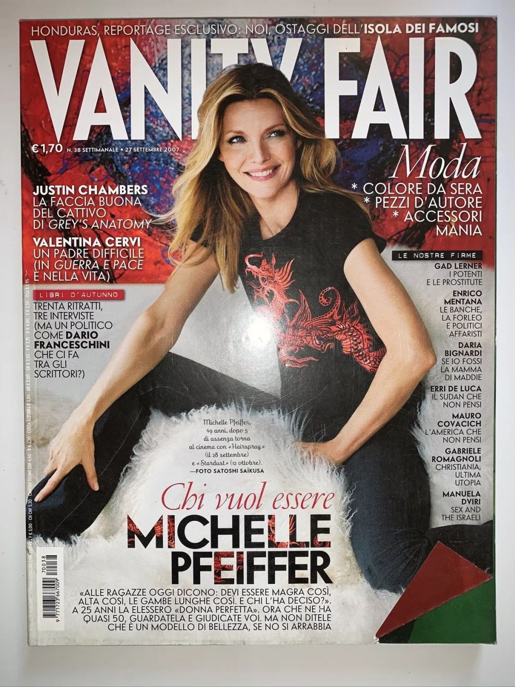 VANITY FAIR (Italy) magazine side cover Issue 38 7 September 2007