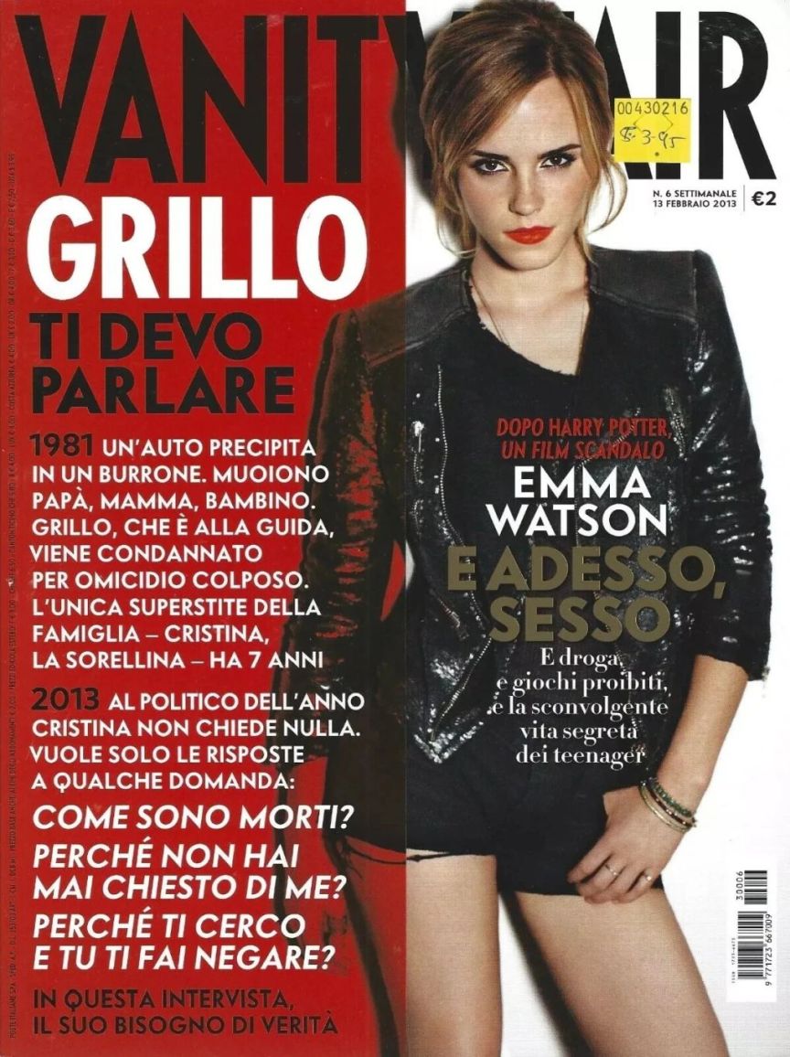 VANITY FAIR (Italy) magazine side cover Issue 6 13 February 2013