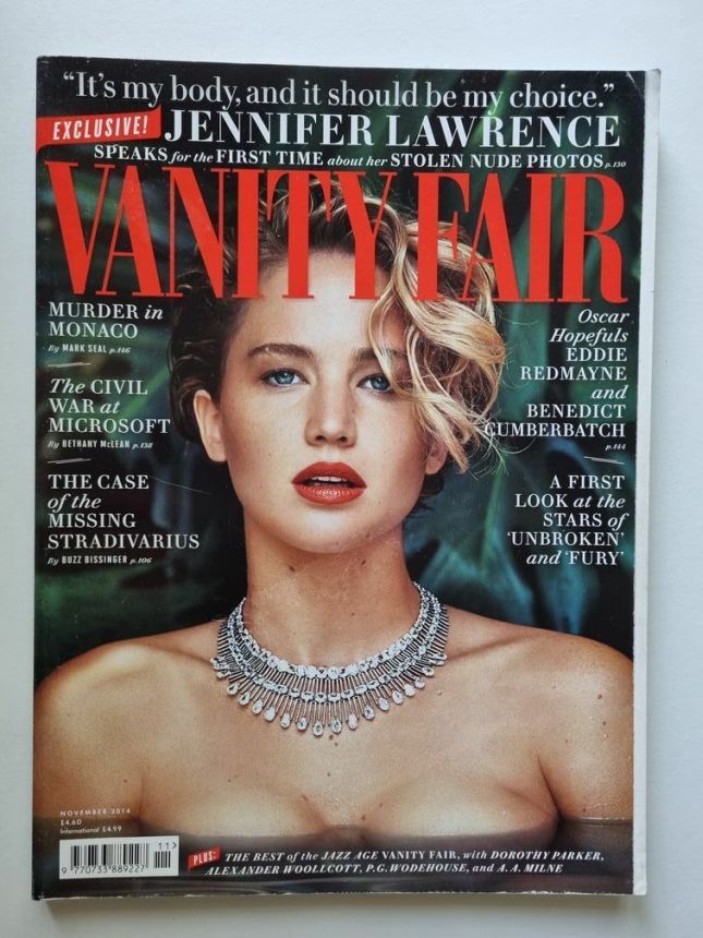 VANITY FAIR UK magazine side cover  November 2014