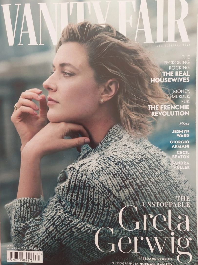 VANITY FAIR UK magazine side cover  December 2023/ January 2024 