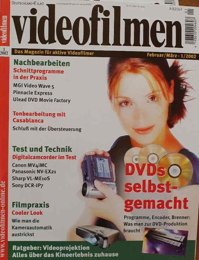 VIDEOFILMEN magazine side cover  February/March 2002