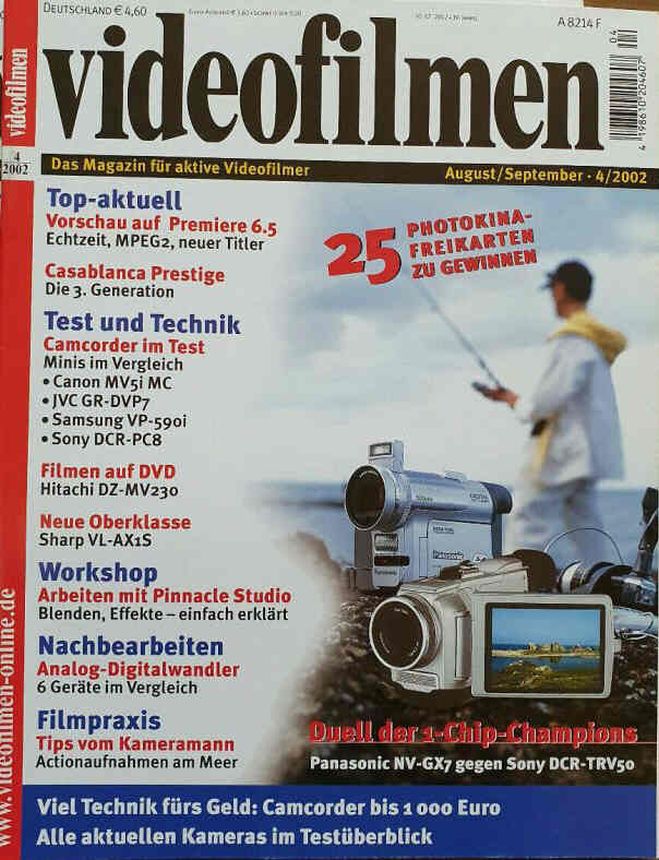 VIDEOFILMEN magazine side cover  August/September 2002