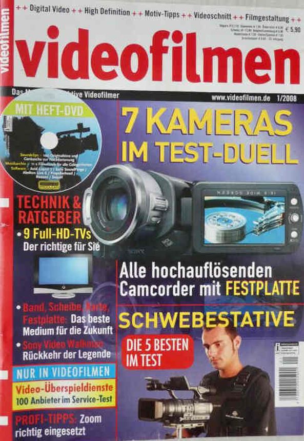 VIDEOFILMEN magazine side cover  January 2008