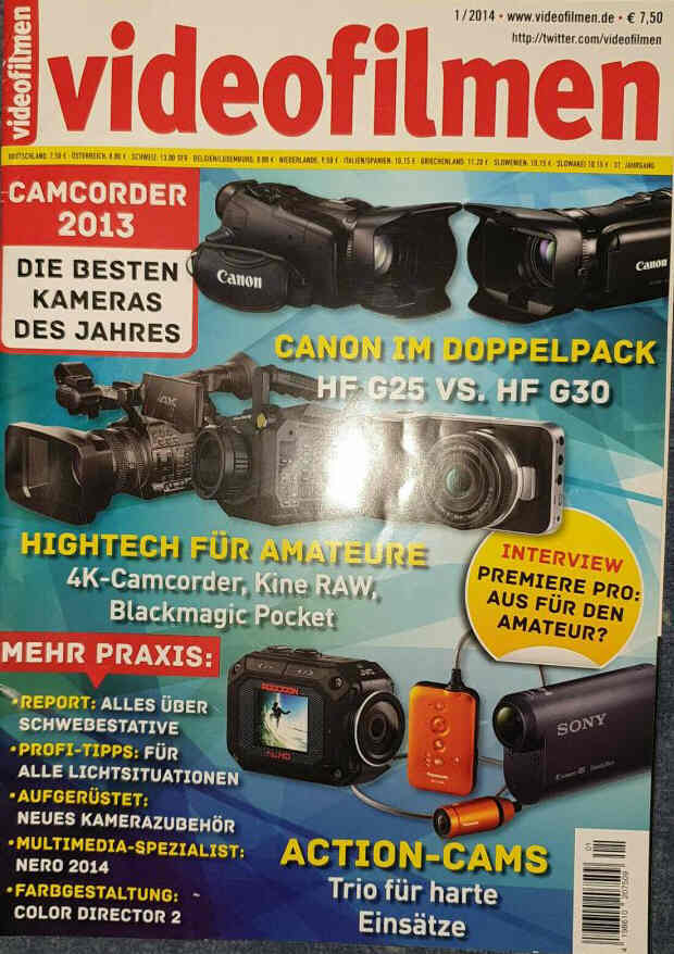 VIDEOFILMEN magazine side cover  January 2014