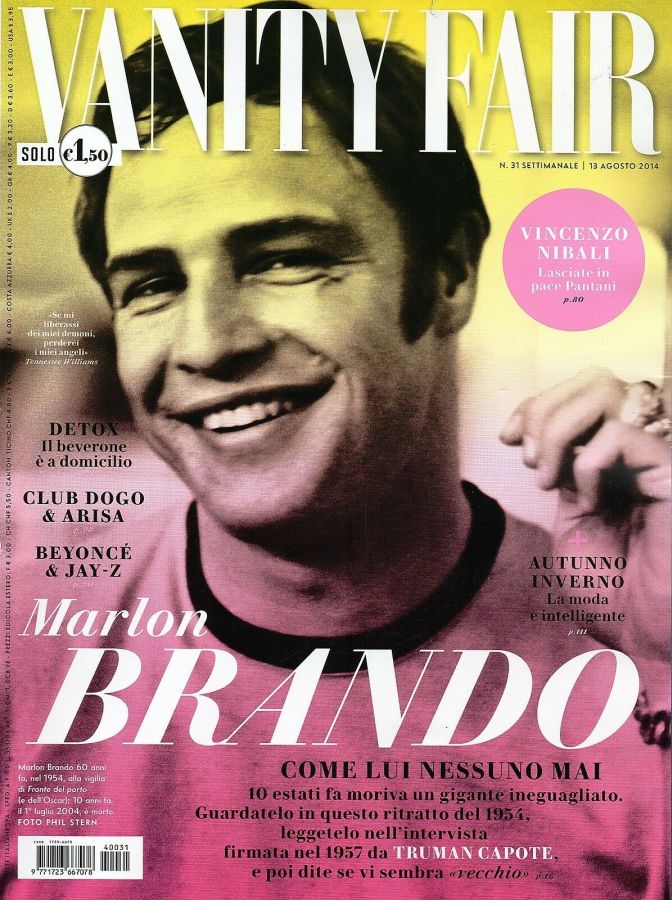 VANITY FAIR (Italy) magazine side cover Issue 31 13 August 2014
