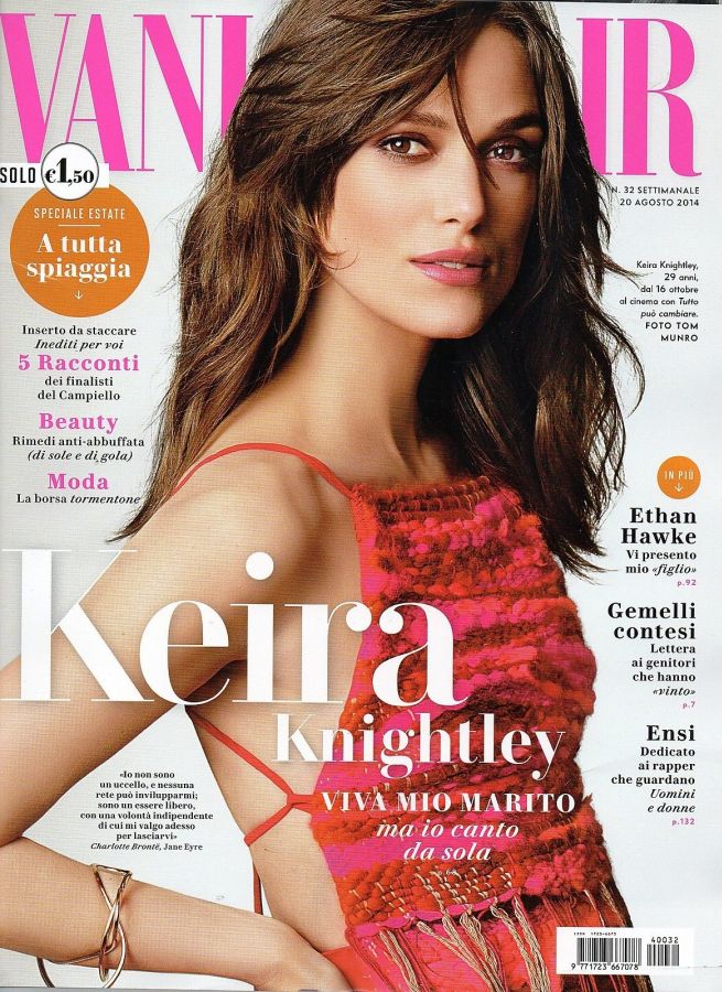 VANITY FAIR (Italy) magazine side cover Issue 32 20 August 2014