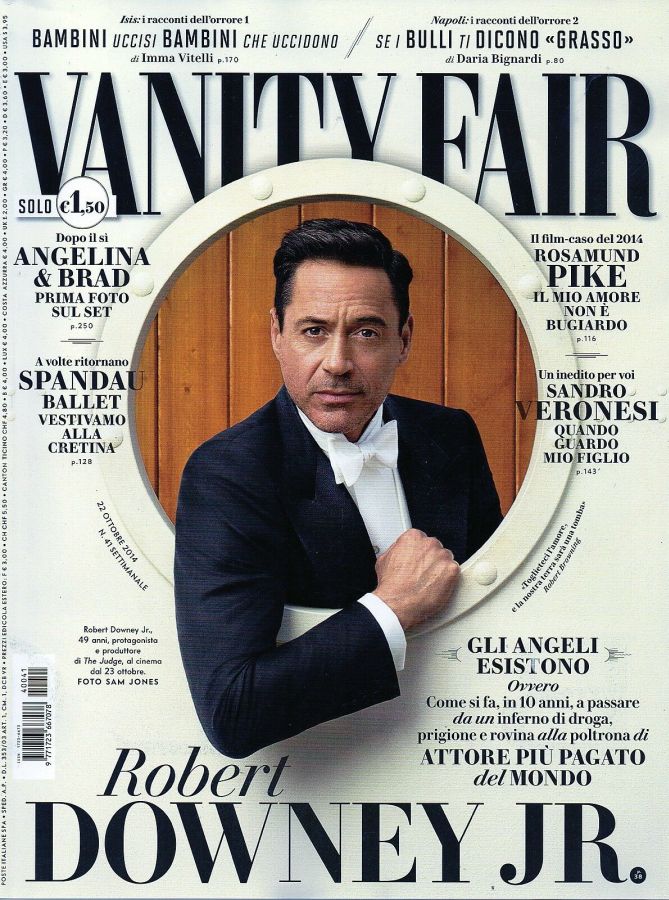 VANITY FAIR (Italy) magazine side cover Issue 41 22 October 2014