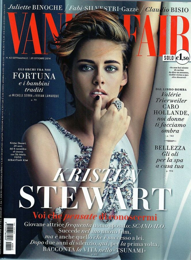 VANITY FAIR (Italy) magazine side cover Issue 42 29 October 2014