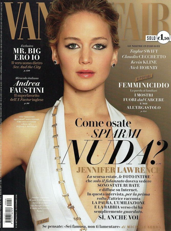 VANITY FAIR (Italy) magazine side cover Issue 46 26 November 2014