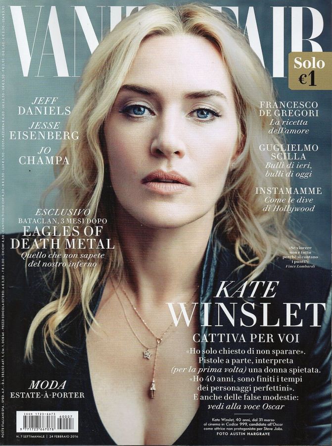 VANITY FAIR (Italy) magazine side cover Issue 7 24 February 2016