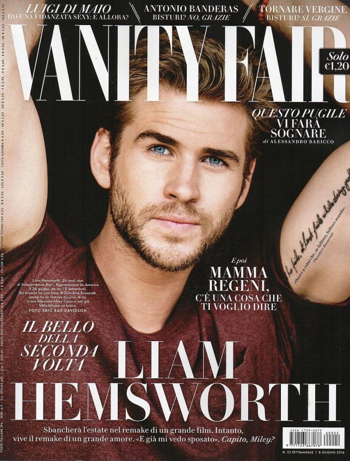 VANITY FAIR (Italy) magazine side cover Issue 22 8 June 2016