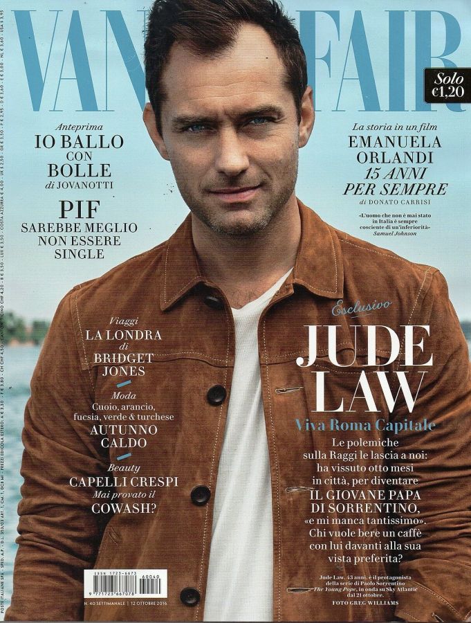 VANITY FAIR (Italy) magazine side cover Issue 40 12 October 2016