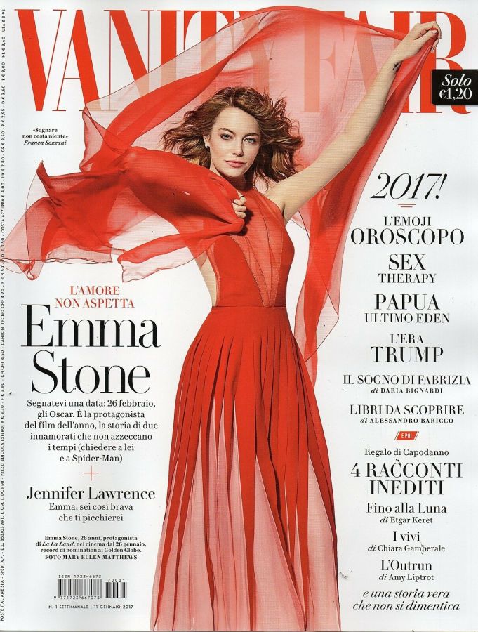 VANITY FAIR (Italy) magazine side cover Issue 1 11 January 2017