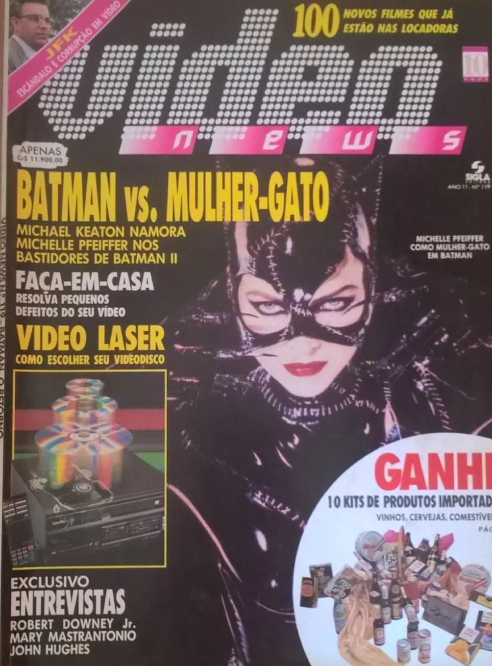 VIDEO NEWS (Br) magazine side cover Issue 119  1992