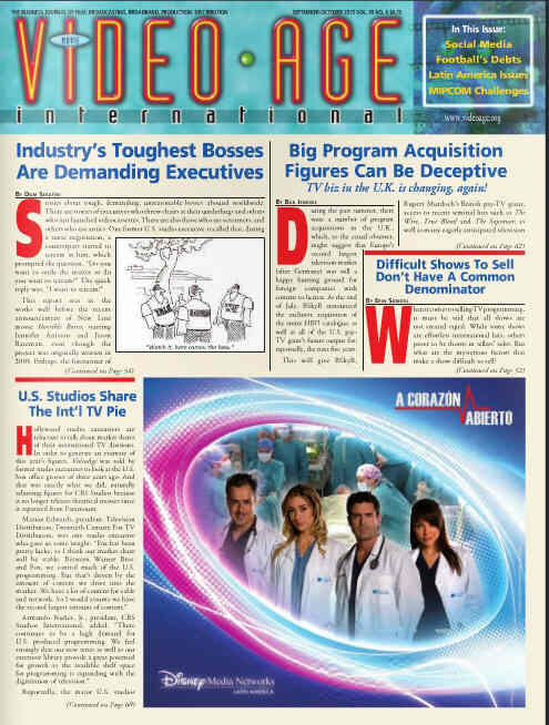 VIDEO AGE INTERNATIONAL magazine side cover Issue 30 September/October 2010