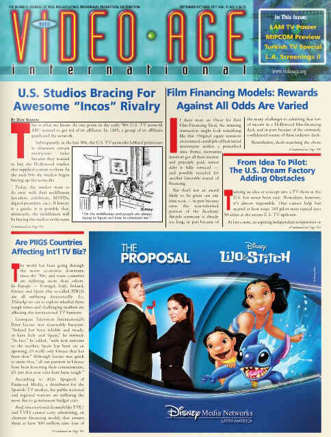 VIDEO AGE INTERNATIONAL magazine side cover Issue 31 September/October 2011