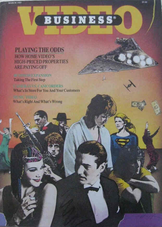 VIDEO BUSINESS (UK) magazine side cover  March 1985