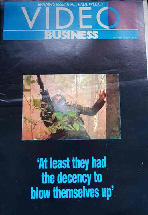 VIDEO BUSINESS (UK) magazine side cover 7 September 1987