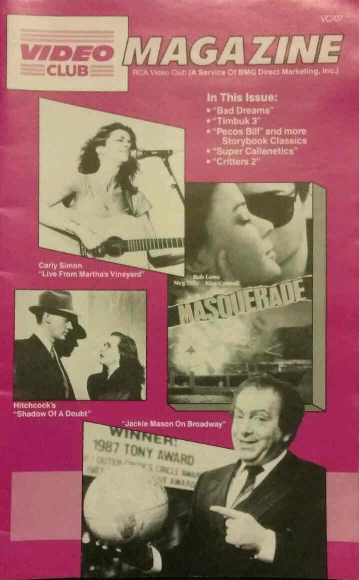 VIDEO CLUB MAGAZINE magazine side cover Issue 7  1988