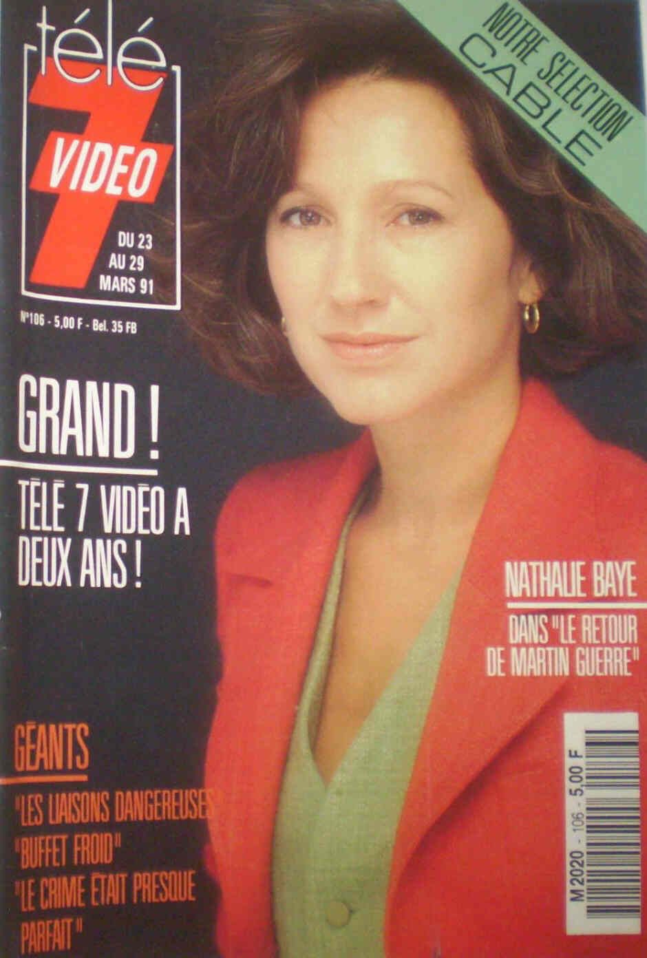 TELE 7 VIDEO magazine side cover Issue 106 23 March 1991