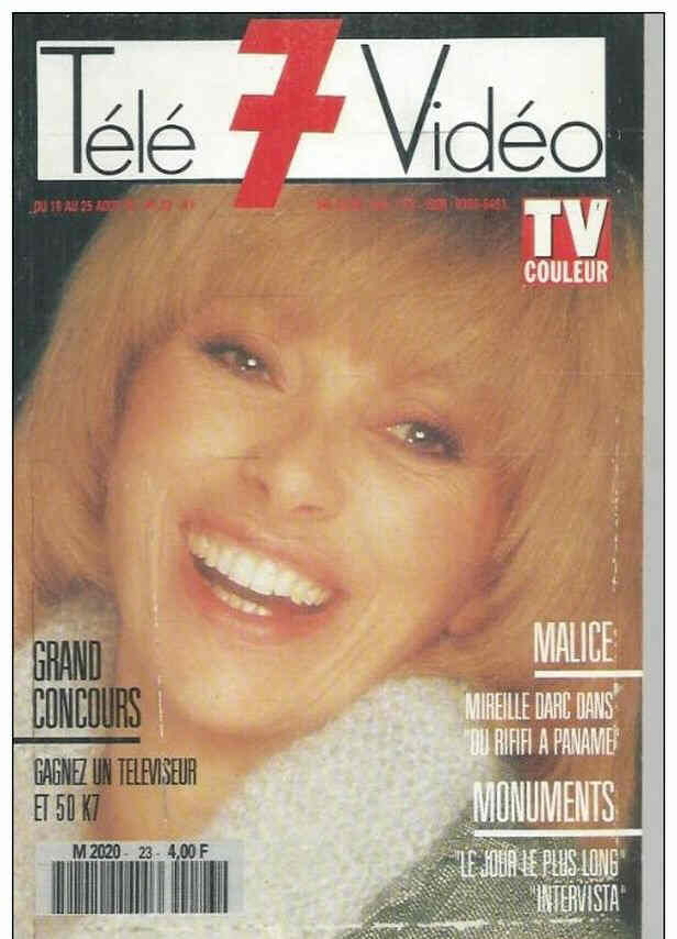 TELE 7 VIDEO magazine side cover Issue 23 19 August 1989