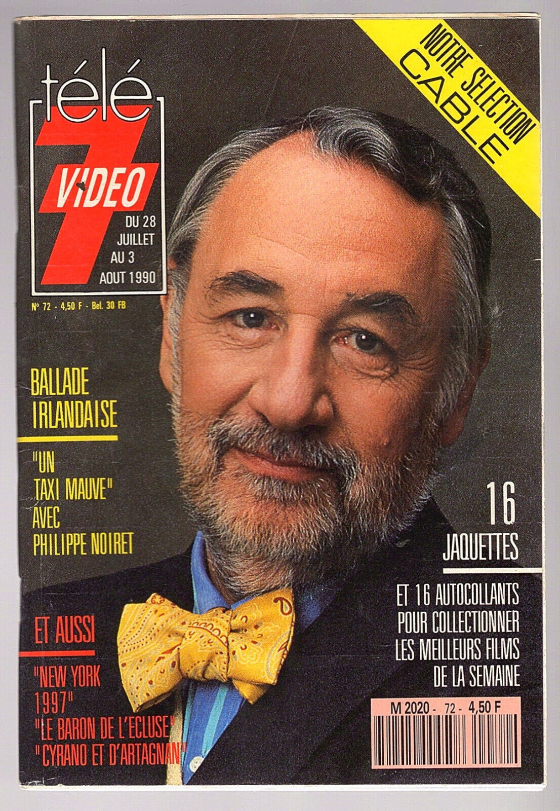 TELE 7 VIDEO magazine side cover Issue 72 28 July 1990
