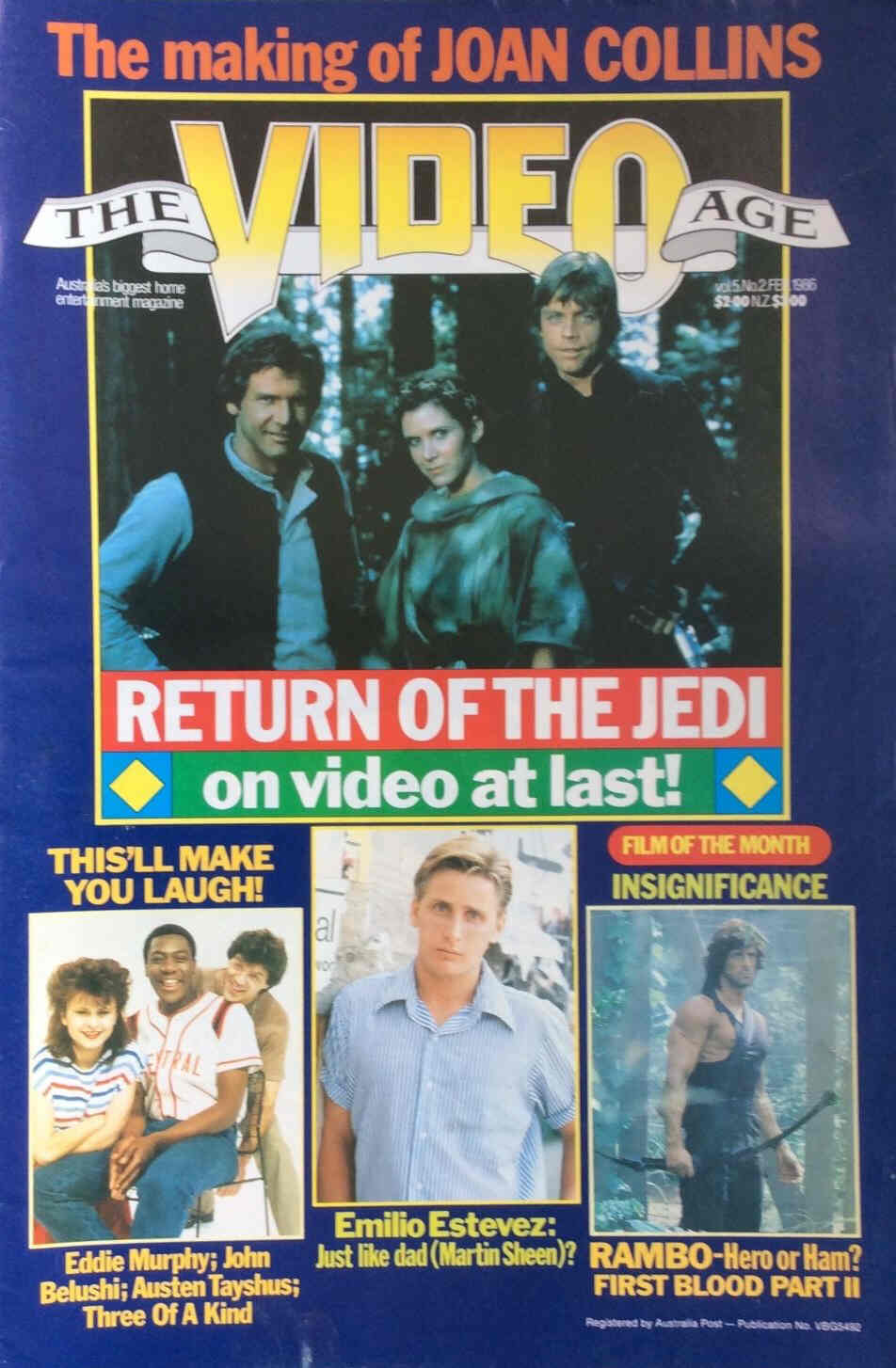 VIDEO AGE | THE magazine side cover February 1986