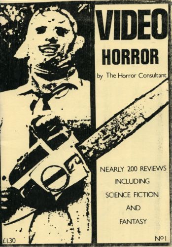 VIDEO HORROR magazine side cover Issue 1  1987
