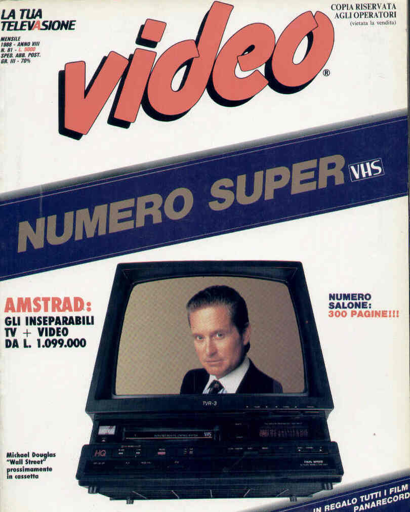 VIDEO (It) magazine side cover Issue 81  1988