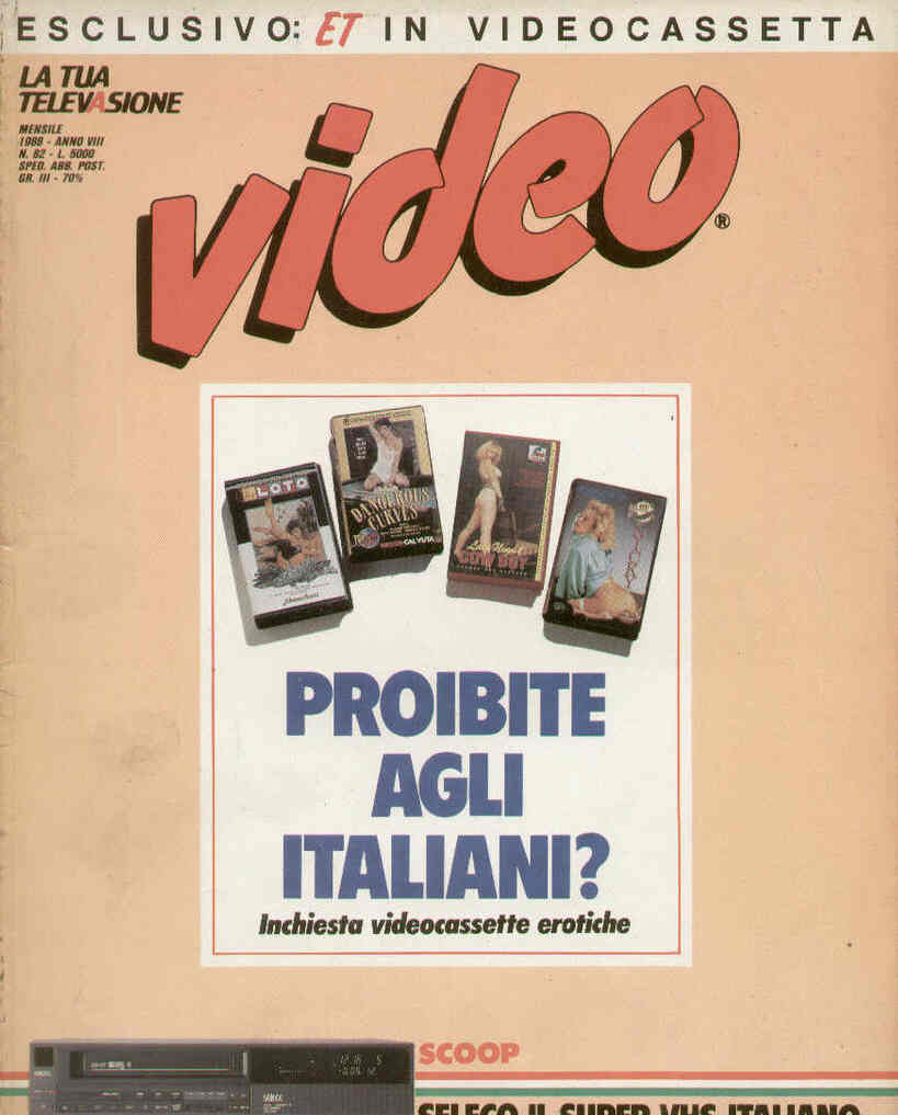 VIDEO (It) magazine side cover Issue 82  1988