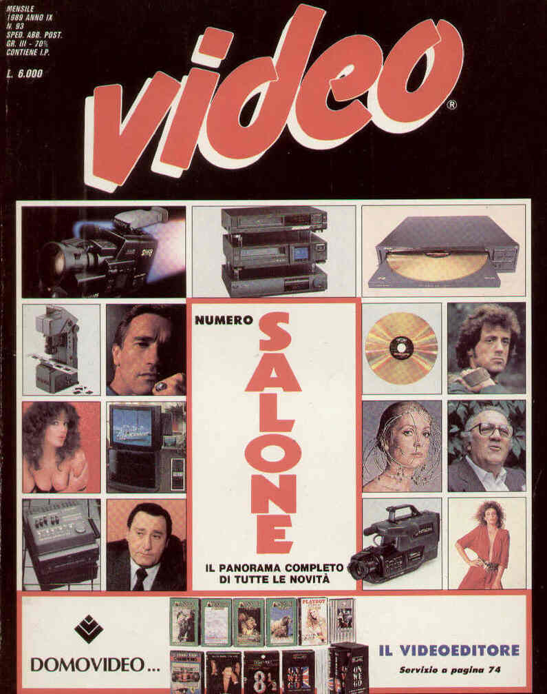 VIDEO (It) magazine side cover Issue 93  1989