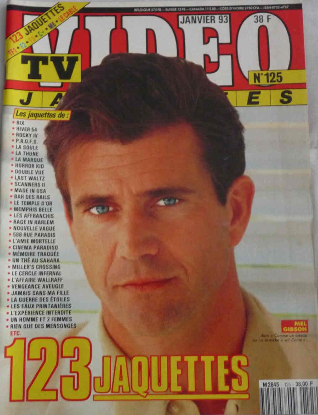 TV VIDEO JAQUETTES magazine side cover Issue 125 January 1993