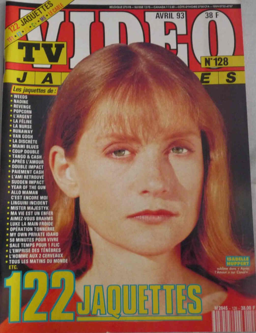 TV VIDEO JAQUETTES magazine side cover Issue 128 April 1993