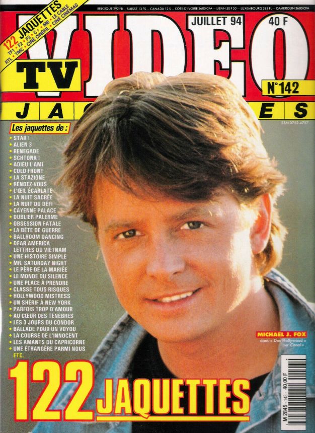 TV VIDEO JAQUETTES magazine side cover Issue 143  Wrongly numbered #142 July 1994